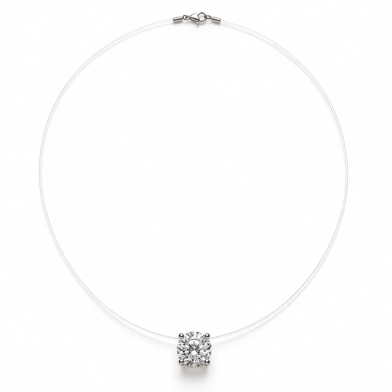 Choker em Nylon com Moissanite
